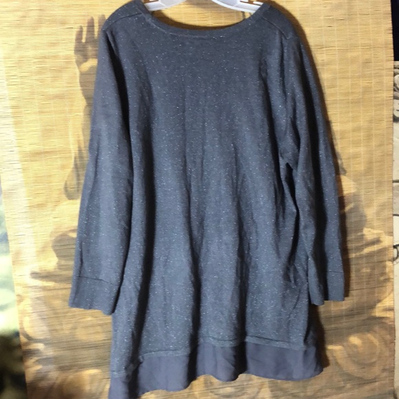 NEW Apt 9 Knit sweater shirt blouse metallic Side slits casual holiday 2X NWT - Picture 4 of 16